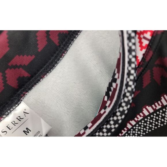 Serra Fair Isle Polar Bear Fleece Lined Legging Holiday Nordic Print Pants MED - Picture 2 of 2